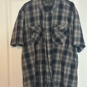 DIXXON Men's Gray and Black Plaid Shirt